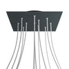 Lampenbaldachin XXL Rose-One quadratisch, 12 Löcher + 4 Seitenlöcher, 40 × 40 cm – Anthrazit, Schwarz