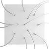 Lampenbaldachin XXL Rose-One quadratisch, 12 Löcher + 4 Seitenlöcher, 40 × 40 cm – Weiss matt, Weiss