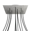 Lampenbaldachin XXL Rose-One quadratisch, 12 Löcher + 4 Seitenlöcher, 40 × 40 cm – Beton-Optik, Weiss