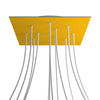 Lampenbaldachin XXL Rose-One quadratisch, 12 Löcher + 4 Seitenlöcher, 40 × 40 cm – Senfgelb, Weiss