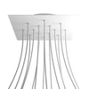 Lampenbaldachin XXL Rose-One quadratisch, 14 Löcher + 4 Seitenlöcher, 40 × 40 cm – Weiss matt, Weiss