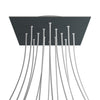 Lampenbaldachin XXL Rose-One quadratisch, 14 Löcher + 4 Seitenlöcher, 40 × 40 cm – Anthrazit, Weiss