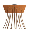 Lampenbaldachin XXL Rose-One quadratisch, 14 Löcher + 4 Seitenlöcher, 40 × 40 cm – Kupfer satiniert, Schwarz