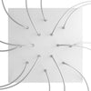 Lampenbaldachin XXL Rose-One quadratisch, 14 Löcher + 4 Seitenlöcher, 40 × 40 cm – Weiss matt, Weiss