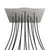 Lampenbaldachin XXL Rose-One quadratisch, 14 Löcher + 4 Seitenlöcher, 40 × 40 cm – Beton-Optik, Weiss