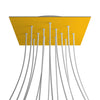 Lampenbaldachin XXL Rose-One quadratisch, 14 Löcher + 4 Seitenlöcher, 40 × 40 cm – Senfgelb, Weiss