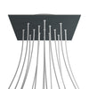 Lampenbaldachin XXL Rose-One quadratisch, 15 Löcher + 4 Seitenlöcher, 40 × 40 cm – Anthrazit, Weiss