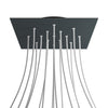 Lampenbaldachin XXL Rose-One quadratisch, 15 Löcher + 4 Seitenlöcher, 40 × 40 cm – Anthrazit, Schwarz