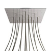 Lampenbaldachin XXL Rose-One quadratisch, 15 Löcher + 4 Seitenlöcher, 40 × 40 cm – Stahl satiniert, Weiss