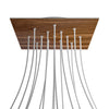 Lampenbaldachin XXL Rose-One quadratisch, 15 Löcher + 4 Seitenlöcher, 40 × 40 cm – Holz-Optik, Weiss
