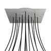 Lampenbaldachin XXL Rose-One quadratisch, 15 Löcher + 4 Seitenlöcher, 40 × 40 cm – Beton-Optik, Weiss