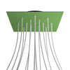 Lampenbaldachin XXL Rose-One quadratisch, 15 Löcher + 4 Seitenlöcher, 40 × 40 cm – Wiesengrün, Schwarz