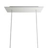 Lampenbaldachin XXL Rose-One rechteckig, 2 Löcher + 6 Seitenlöcher, 67.5 × 22.5 cm – Weiss matt, Weiss