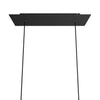 Lampenbaldachin XXL Rose-One rechteckig, 2 Löcher + 6 Seitenlöcher, 67.5 × 22.5 cm – Schwarz matt, Schwarz