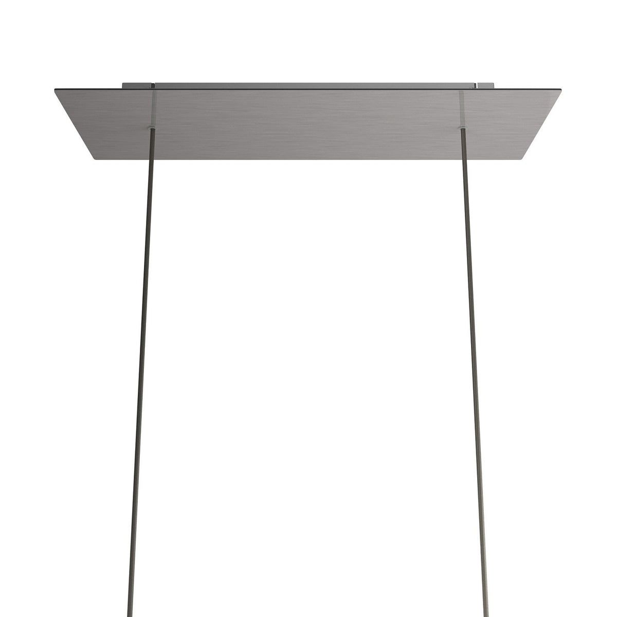 Lampenbaldachin XXL Rose-One rechteckig, 2 Löcher + 6 Seitenlöcher, 67.5 × 22.5 cm – Stahl satiniert, Weiss