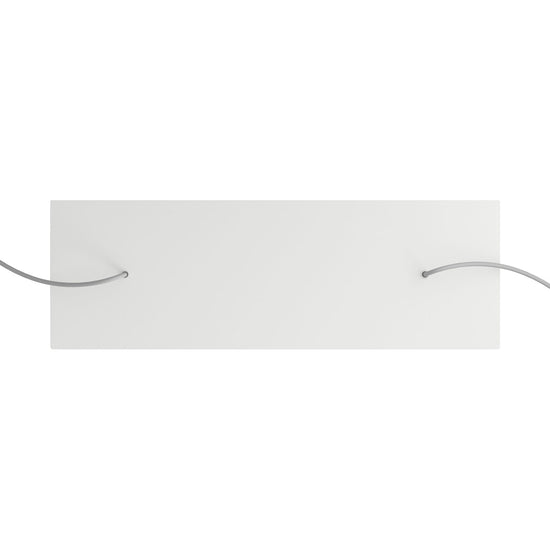 Lampenbaldachin XXL Rose-One rechteckig, 2 Löcher + 6 Seitenlöcher, 67.5 × 22.5 cm – Weiss matt, Weiss