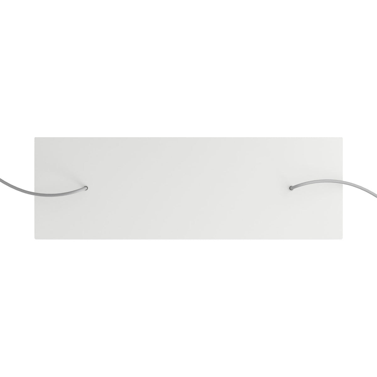 Lampenbaldachin XXL Rose-One rechteckig, 2 Löcher + 6 Seitenlöcher, 67.5 × 22.5 cm – Weiss matt, Weiss