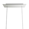 Lampenbaldachin XXL Rose-One rechteckig, 2 Löcher + 6 Seitenlöcher, 67.5 × 22.5 cm – Weiss matt, Schwarz