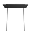Lampenbaldachin XXL Rose-One rechteckig, 2 Löcher + 6 Seitenlöcher, 67.5 × 22.5 cm – Schwarz matt, Weiss