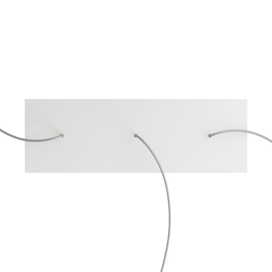 Lampenbaldachin XXL Rose-One rechteckig, 3 Löcher in Linie + 6 Seitenlöcher, 67.5 × 22.5 cm – Weiss matt, Weiss
