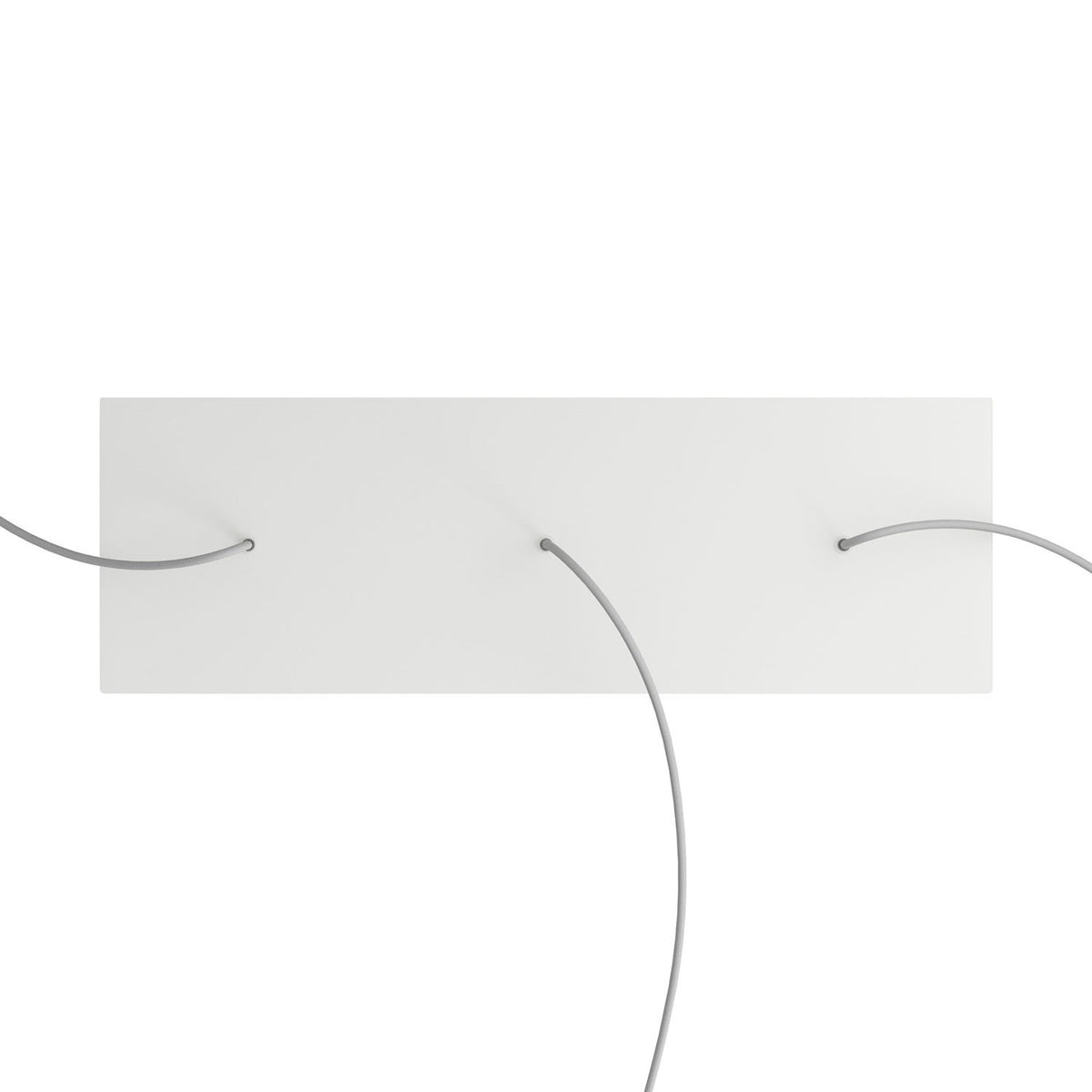 Lampenbaldachin XXL Rose-One rechteckig, 3 Löcher in Linie + 6 Seitenlöcher, 67.5 × 22.5 cm – Weiss matt, Weiss