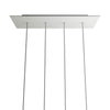 Lampenbaldachin XXL Rose-One rechteckig, 4 Löcher in Linie + 6 Seitenlöcher, 67.5 × 22.5 cm – Weiss matt, Weiss
