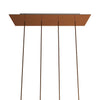 Lampenbaldachin XXL Rose-One rechteckig, 4 Löcher in Linie + 6 Seitenlöcher, 67.5 × 22.5 cm – Kupfer satiniert, Weiss