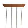 Lampenbaldachin XXL Rose-One rechteckig, 4 Löcher in Linie + 6 Seitenlöcher, 67.5 × 22.5 cm – Kupfer satiniert, Schwarz
