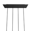 Lampenbaldachin XXL Rose-One rechteckig, 4 Löcher in Linie + 6 Seitenlöcher, 67.5 × 22.5 cm – Schwarz matt, Weiss