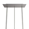 Lampenbaldachin XXL Rose-One rechteckig, 5 Löcher + 6 Seitenlöcher, 67.5 × 22.5 cm – Stahl satiniert, Weiss