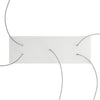 Lampenbaldachin XXL Rose-One rechteckig, 5 Löcher + 6 Seitenlöcher, 67.5 × 22.5 cm – Weiss matt, Weiss