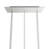 Lampenbaldachin XXL Rose-One rechteckig, 5 Löcher + 6 Seitenlöcher, 67.5 × 22.5 cm – Weiss matt, Schwarz