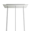 Lampenbaldachin XXL Rose-One rechteckig, 6 Löcher + 6 Seitenlöcher, 67.5 × 22.5 cm – Weiss matt, Weiss