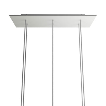 Lampenbaldachin XXL Rose-One rechteckig, 6 Löcher + 6 Seitenlöcher, 67.5 × 22.5 cm – Weiss matt, Weiss
