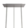 Lampenbaldachin XXL Rose-One rechteckig, 6 Löcher + 6 Seitenlöcher, 67.5 × 22.5 cm – Stahl satiniert, Weiss