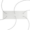 Lampenbaldachin XXL Rose-One rechteckig, 6 Löcher + 6 Seitenlöcher, 67.5 × 22.5 cm – Weiss matt, Weiss