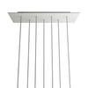 Lampenbaldachin XXL Rose-One rechteckig, 7 Löcher + 6 Seitenlöcher, 67.5 × 22.5 cm – Weiss matt, Weiss