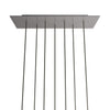 Lampenbaldachin XXL Rose-One rechteckig, 7 Löcher + 6 Seitenlöcher, 67.5 × 22.5 cm – Stahl satiniert, Weiss