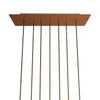 Lampenbaldachin XXL Rose-One rechteckig, 7 Löcher + 6 Seitenlöcher, 67.5 × 22.5 cm – Kupfer satiniert, Weiss
