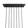 Lampenbaldachin XXL Rose-One rechteckig, 7 Löcher + 6 Seitenlöcher, 67.5 × 22.5 cm – Schwarz matt, Weiss