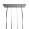 Lampenbaldachin XXL Rose-One rechteckig, 8 Löcher + 6 Seitenlöcher, 67.5 × 22.5 cm – Stahl satiniert, Weiss