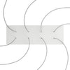 Lampenbaldachin XXL Rose-One rechteckig, 8 Löcher + 6 Seitenlöcher, 67.5 × 22.5 cm – Weiss matt, Weiss