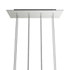 Lampenbaldachin XXL Rose-One rechteckig, 8 Löcher + 6 Seitenlöcher, 67.5 × 22.5 cm – Weiss matt, Schwarz