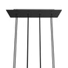 Lampenbaldachin XXL Rose-One rechteckig, 8 Löcher + 6 Seitenlöcher, 67.5 × 22.5 cm – Schwarz matt, Weiss