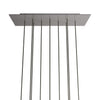 Lampenbaldachin XXL Rose-One rechteckig, 10 Löcher + 6 Seitenlöcher, 67.5 × 22.5 cm – Stahl satiniert, Weiss