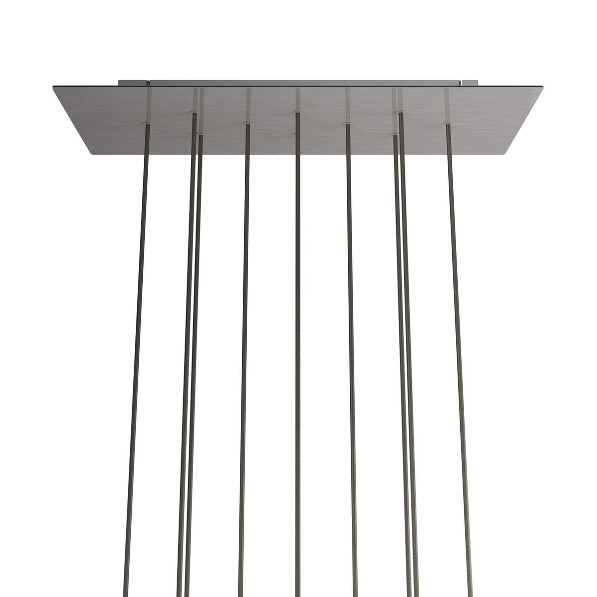Lampenbaldachin XXL Rose-One rechteckig, 10 Löcher + 6 Seitenlöcher, 67.5 × 22.5 cm – Stahl satiniert, Weiss