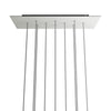Lampenbaldachin XXL Rose-One rechteckig, 10 Löcher + 6 Seitenlöcher, 67.5 × 22.5 cm – Weiss matt, Schwarz