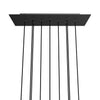 Lampenbaldachin XXL Rose-One rechteckig, 10 Löcher + 6 Seitenlöcher, 67.5 × 22.5 cm – Schwarz matt, Weiss