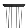 Lampenbaldachin XXL Rose-One rechteckig, 10 Löcher + 6 Seitenlöcher, 67.5 × 22.5 cm – Schwarz matt, Schwarz