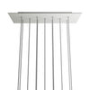 Lampenbaldachin XXL Rose-One rechteckig, 11 Löcher + 6 Seitenlöcher, 67.5 × 22.5 cm – Weiss matt, Weiss